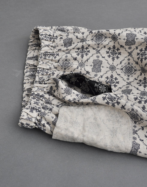 リネンのバルーンパンツ